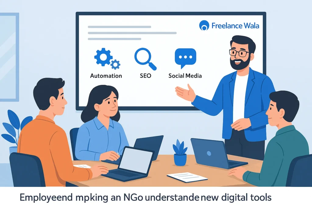 Employee mpmaking an ngo